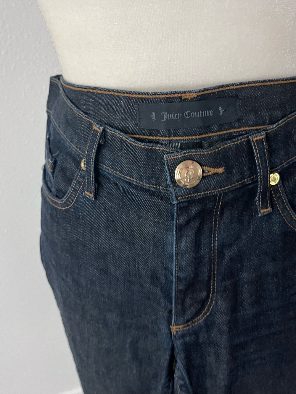 NWOT Juicy Couture Dark Indigo Straight Leg Stretch Jeans - Picture 4 of 9
